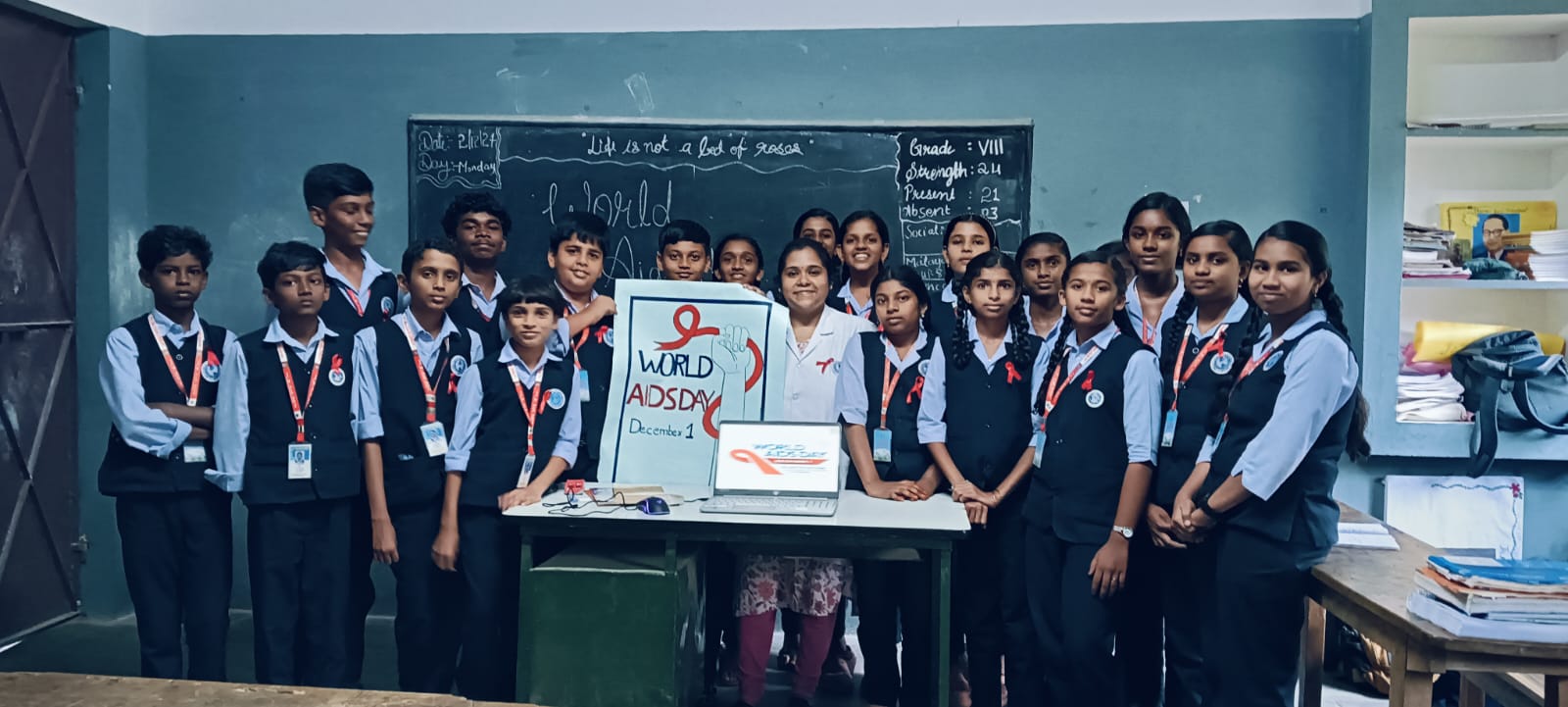 High school students studying